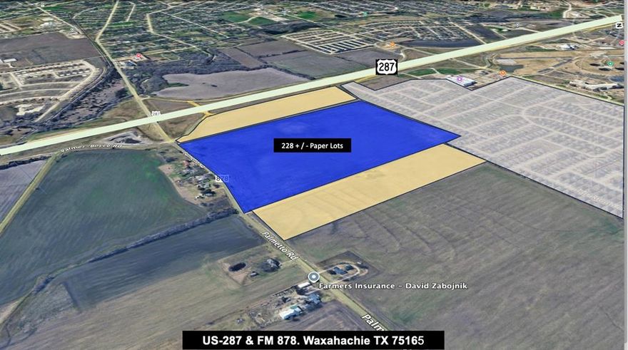 From I-35E, go South on Hwy 287, for 4 miles, and turn left on Palmetto Road. The property is immediately to your left.