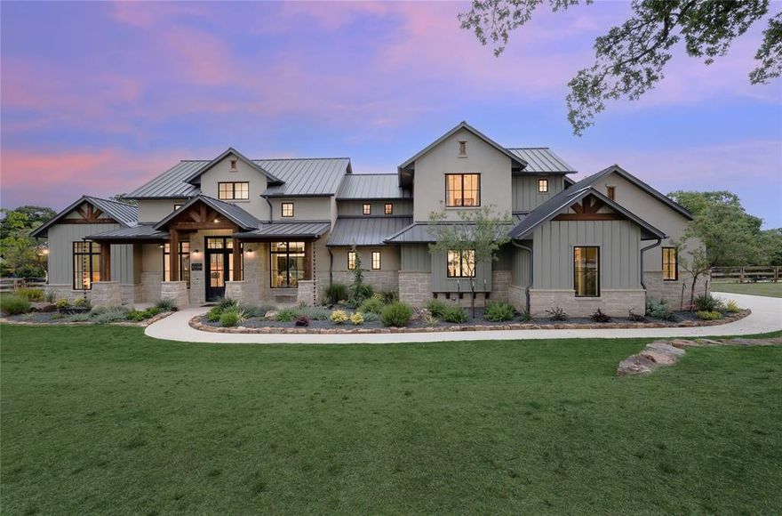 Gorgeous newer construction 5 bedroom, featuring open concept, indoor + outdoor living w modern transitional feel. Exposed natural beams throughout, transom windows allowing abundant natural light w 2 story main living space + floor to ceiling stone fireplace, light hardwoods and chauky white walls. The well equipped kitchen has extra lg quartz island, Thermador appilance pkg, extra storage + 14ft fabulous walk-in butler's + combined pantry. The lg downstairs main bedsuite showcases beamed catheral ceilings, spa bath + huge custom closet + bonus space perfect for exercise or 2nd office, all w views of the backyard. 2 en suites + additional family room are also on the main floor w 2 additional en suites up stairs. 4 large sliders open to the enormous covered patio, built-in grill + added remote screens. Fabulous yard ready for a personalized entertaining design. Class 4 seamless roof, foam encapsulated, energy efficient, instant hot water. All AV, cameras convey. No city taxes, no HOA.