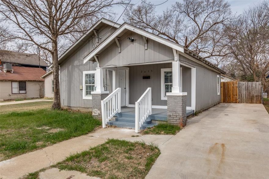 Welcome to this beautifully renovated home offering modern updates, functional space, and a convenient location. From the moment you arrive, the charming front porch welcomes you with warmth and curb appeal. Step inside to find new flooring, fresh paint, and updated light fixtures throughout, creating a bright and cohesive feel from room to room. The spacious living room flows seamlessly into a large dining area, making it perfect for entertaining guests or enjoying everyday meals with ease. The updated kitchen features stainless steel appliances, crisp white shaker cabinets, and a classic subway tile backsplash. The primary bedroom offers its own ensuite bathroom. Step outside to enjoy a private backyard, ideal for relaxing, gardening, or hosting gatherings. Location truly sets this home apart — with easy access to major highways and just minutes from the heart of Downtown Dallas and the vibrant shops and restaurants of the Bishop Arts District, you’ll love the convenience and connectivity this home provides. Move-in ready, thoughtfully updated, and centrally located — this is one you don’t want to miss. *This home may qualify for up to $10,000 grant toward the buyer’s down payment and up to $5,000 towards one time closing costs such as appraisal and processing fees (eligibility applies). Contact listing agent for details. Program in documents.*