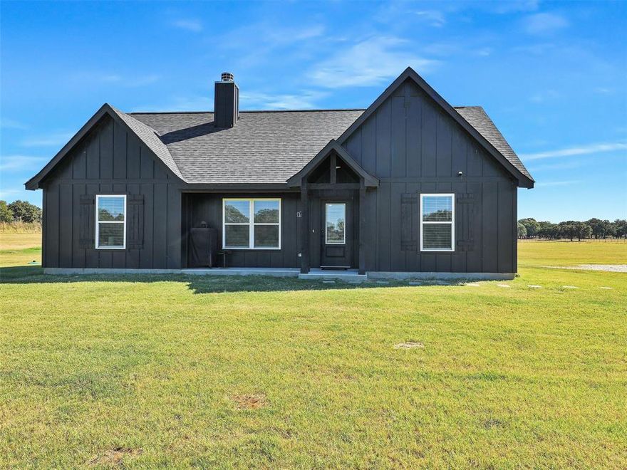 ***Price Improvment!!***
Custom 2023 Build on 2 Acres with Sunset Views

Experience modern country living in this custom-built 3-bedroom home completed in 2023, set on a spacious two-acre lot in a quiet, semi-rural area of Cleburne. With 1,372 square feet of well-designed living space, this home offers wonderful proportions, abundant natural light, and a layout ideal for both everyday living and entertaining.

The open living area features a cozy fireplace and ceiling fan, with many windows throughout the home that fills the space with natural light and showcase peaceful views of open fields and tree lines. Luxury vinyl flooring runs through the main living areas, and all bedrooms include ceiling fans and upgraded carpeting for added comfort.

The private primary suite offers an ensuite bathroom and a relaxing retreat feel. Step outside and unwind as you watch beautiful Texas sunsets stretch across the clear fields and distant trees—an everyday luxury rarely found with newer construction.

Located near well-regarded local schools with convenient highway access, this move-in-ready home offers the perfect blend of space, privacy, and modern comfort. If you’ve been searching for a newer home with land, views, and room to breathe—this is it.Enjoy the peace and privacy of a quiet, semi-rural setting with surrounding acreage properties, providing a true country feel. With plenty of room for outdoor living, gardening, or future expansion, this move-in-ready home offers the perfect blend of comfort, style, and space. Don’t miss this move-in-ready opportunity—schedule your private showing today and bring your buyers looking for space, privacy, and new construction in Cleburne.