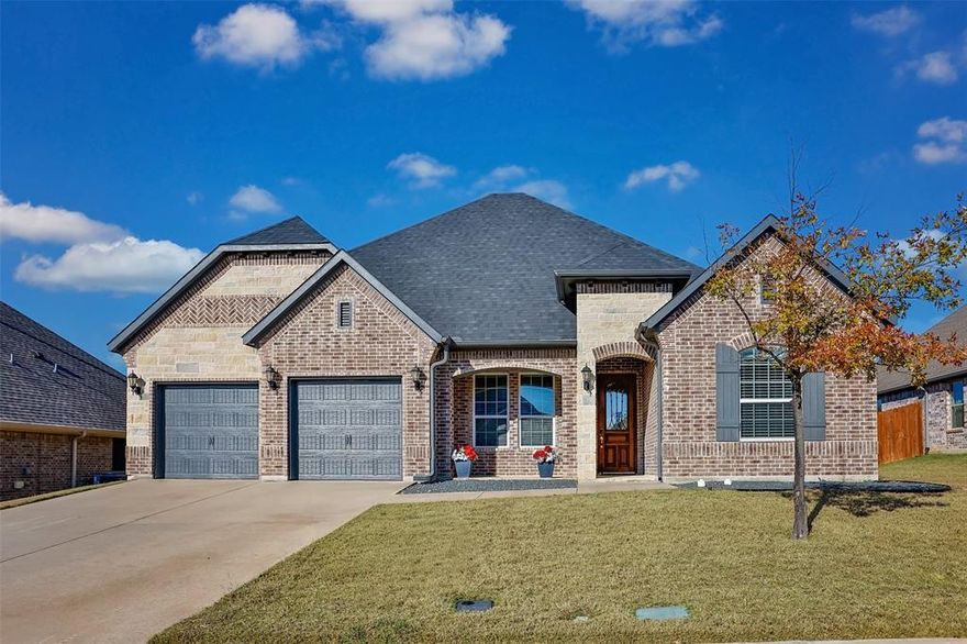 Beautiful Custom-Built Home in Highly Sought-After Ranger Creek Estates. Discover comfort, quality, and privacy in this stunning home. Thoughtfully designed and loaded with upgrades, home offers an inviting blend of elegance and functionality.  Inside, you'll find a spacious open living area accented with crown molding and custom built-ins, glass-front kitchen cabinetry. Primary suite is truly exceptional, huge bathroom, seperate dressing areas and sinks, framed full-size mirror, 2 oversized walk-in closets- a rare luxury. Two dining areas, can easily be used for 2nd office, children's flex room, or fourth bedroom. Generously sized Laundry room & mud room provide added convenience and abundant storage. Step outside to a covered patio overlooking the large backyard, perfect for relaxing, entertaining or creating your ideal outdoor space.
New Roof, newly painted, and all vents professionally cleaned. Wonderful location close to schools, downtown Sanger, quick drive to Denton.