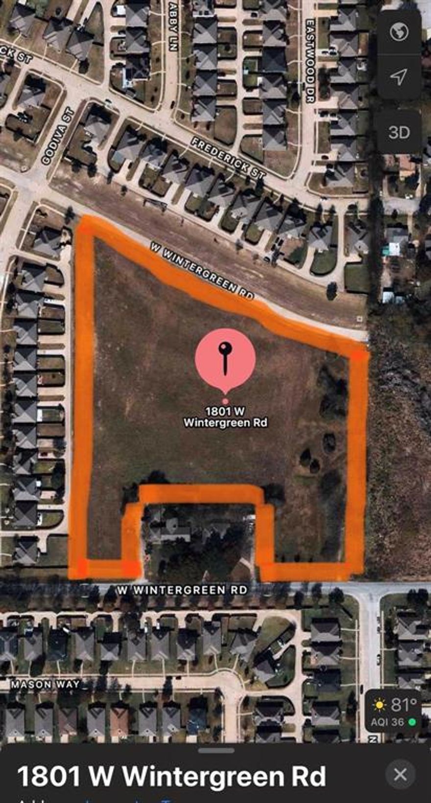 Prime Development Opportunity! This 9.49-acre parcel, approved by the City of Lancaster for SF-2 zoning, offers an exceptional chance to build in a growing community. The land is divided into roughly .4-acre lots, each with easy access to water, sewer, and electricity right next to the subdivision. Surrounded by established homes and multiple developments underway by top homebuilders, this location is poised for growth. The property comes with completed surveys, geotechnical, environmental, and tree studies, making it development-ready. Don't let this rare opportunity pass you by—build your next dream subdivision here! With a minimum build requirement of 2,100 square feet, this is your chance to bring quality homes to a thriving area. Note: Buyer will need to plat the lots.  For even greater opportunity, consider combining this parcel with the nearby 1651 W Wintergreen Rd, a 3.318-acre property also for sale, bringing the total to 12.808 acres—a prime development package!