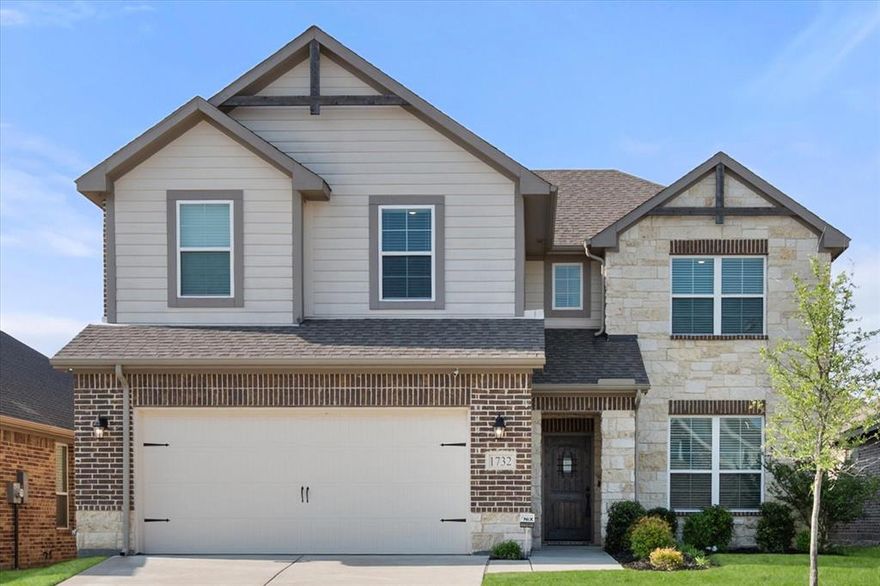 This beautifully designed 4-bedroom, 2.5-bath home offers 2,685 square feet of versatile living space, perfectly suited for both everyday comfort and entertaining. The thoughtfully planned layout features a private primary suite on the main floor, complete with an en-suite bath, along with a dedicated home office—ideal for remote work or study. A convenient half bath downstairs adds functionality for guests.
Upstairs, you’ll find a spacious secondary living area, perfect for a game room or media space, along with three generously sized bedrooms and a full bath, providing plenty of room for family or guests.

Located in a welcoming community with amenities including a sparkling swimming pool, playground, and scenic pond, this home offers both relaxation and recreation just steps from your door. With quick access to Interstate 35W and US Highway 287, commuting and travel are effortless. This home truly combines space, convenience, and community living at its best.