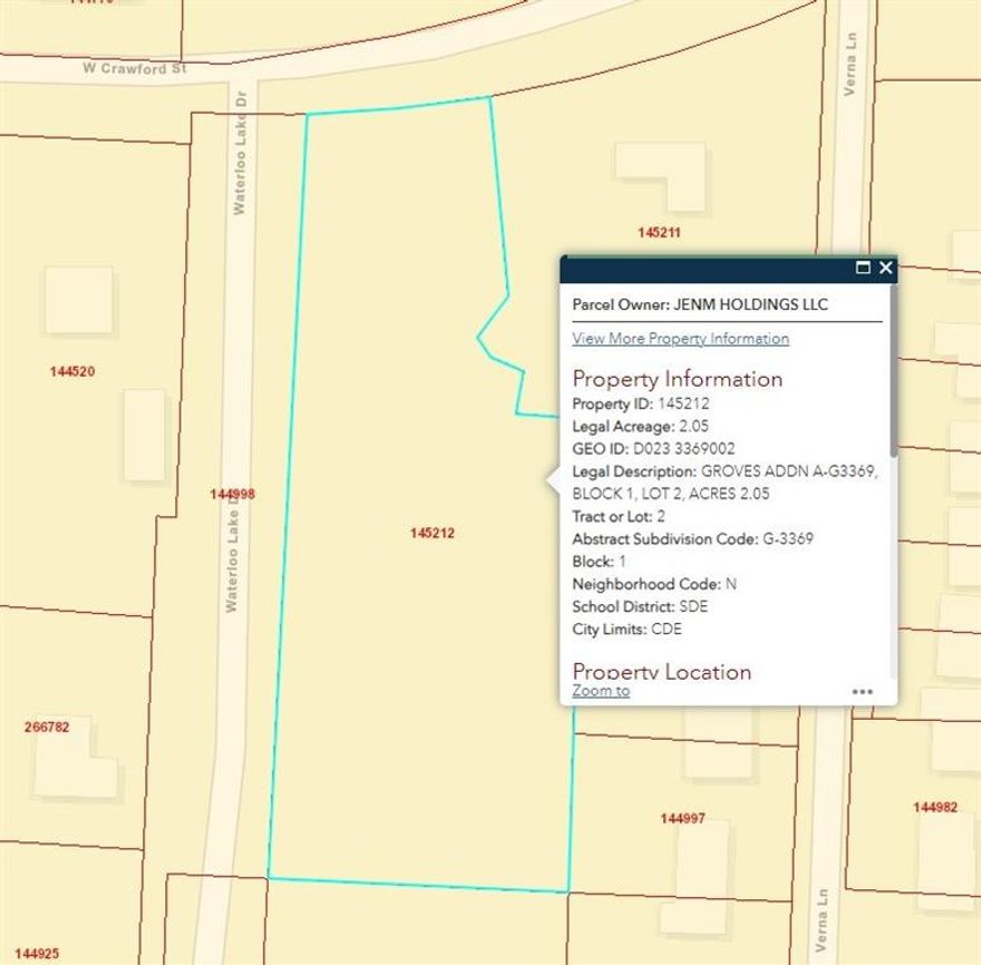 This prime spot in Denison offers a fantastic opportunity with 2 acres of available land. Located in a highly sought-after area, this property is perfectly situated for those looking to capitalize on the amazing growth in Denison.  Whether you're an investor or an individual looking to build your dream home, this property presents a promising prospect in a thriving location. Don't miss out on the chance to be a part of Denison's exciting development.