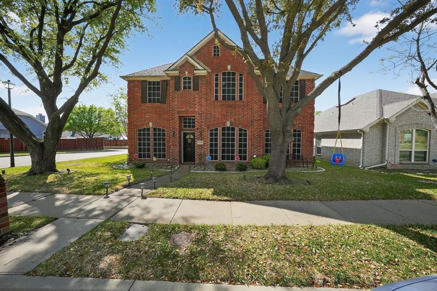 Location! Location! Strategic location by George Bush Turnpike, North Dallas Tollway, I-35 and Frankford. This beautiful house sits on a corner lot across from a cul-de-sac, which gives extra parking spaces for visitors. This home is great for a starter family! With bedrooms upstairs, it gives plenty of space downstairs for family gatherings. Astonishing eat-in kitchen with granite countertops and stone backsplash. An office with a full wall of custom shelving on the ground floor.  Check out the oversized primary bedroom for additional sitting area and jetted tub in the master bathroom.
Recent home improvement an outdoor solar screens installed in 2025, which helps to control the sunlight, heat and glare before it enters the house. It helps keep the cooling temperature inside the house during summer, and also it provides privacy from outside. 
New Water heater installed in 2024, New Oven installed in 2025, New Microwave 2025, New Dish washer 2025. Washer and dryer 2024.
Fresh interior painting on walls and ceiling in 2024, and the patio was painted in 2025. New shower heads installed in 2025. The whole house and appliances are gently used. The seller will leave the washer and dryer behind. Automatic sprinklers are working all around the house. Spot lights in the front yard and foundation warranty available. New roof (2022), all new pool equipment (2022). Water softener-purifier available for the whole house.
Beautiful outback with pool,spa and covered patio to enjoy during the summer!
Book an appointment and see the house for yourselves!