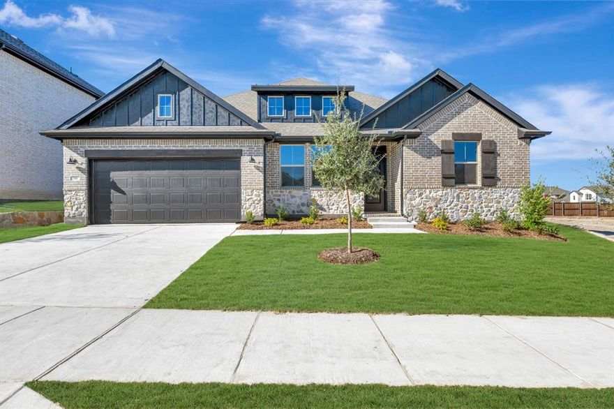 Spacious, sophisticated and modern, the Geneva will rock your world. The open layout hosts a massive great room with a warming fireplace, a lovely kitchen with large island and walk-in pantry, and ample room for dining. Never run out of storage space in the primary suite with two walk-in closets available! When it's time to get some work done, there will be no interruptions as the office is located off the foyer and comes with double barn doors. Host epic movie nights in the media room! Invite guests over for a barbeque on the extensive 16' x 14' covered patio while breathing in the fresh outdoor air. This homesite is located right across from a green space AND park area for added outdoor fun. HOA fee includes high speed internet! This home is a host's dream come true!