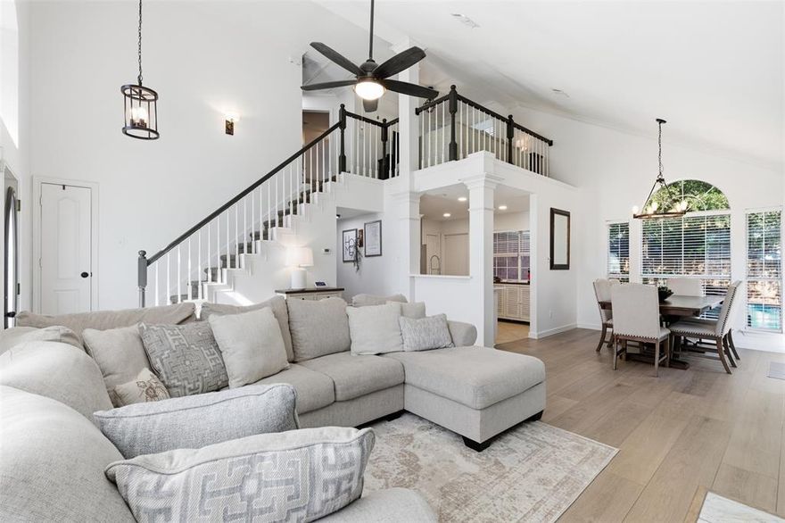 Step into this beautifully updated home featuring refined, on-trend colors throughout. The primary bedroom is conveniently located downstairs and offers a luxurious ensuite bath with a walk-in shower and stand-alone tub. The downstairs kitchen and bath showcase new lighting and quartz countertops, while the first floor features new hybrid resilient plank flooring, baseboards, and modern front exterior lights.
Upstairs you’ll find two well-sized bedrooms and a versatile loft—perfect for a home office, game room, or play area.
Entertain with ease in your private backyard oasis, complete with a spacious patio and sparkling in-ground pool.

Additional highlights include a new AC unit (2024) and no HOA. Ideally located in southeast Flower Mound, this home offers quick access to Grapevine, Southlake, top-rated schools, parks, shopping, dining, and DFW Airport (just 12 minutes away).