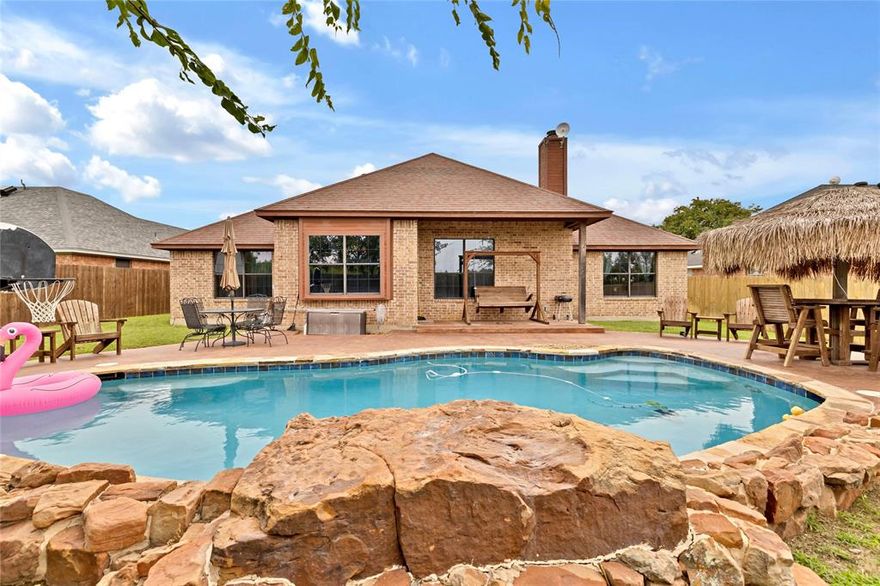 BACK ON THE MARKET! 
BUYERS WERE UNABLE TO SECURE A CONTRACT ON THEIR HOME.

Charming Texas Retreat with Pool

Welcome to 1813 Roadrunner in Weatherford, TX! This beautifully maintained 3-bedroom, 2-bath home with a 2-car garage offers comfort, functionality, and true Texas charm.

Inside, you'll enjoy a desirable split-bedroom floor plan providing added privacy. The spacious primary suite features a luxurious bathroom with a separate soaking tub and shower, along with a walk-in closet that conveniently connects to the laundry room. The secondary bedrooms are generously sized and thoughtfully designed for comfort.

The open-concept kitchen, living, and dining areas flow seamlessly together, enhanced by tasteful Texas-inspired décor that creates a warm and inviting atmosphere.

Step outside to your private backyard oasis! Enjoy the sparkling pool complete with a built-in table and a shaded grass-hut style cover—perfect for entertaining or relaxing on warm Texas days. The sprinkler system keeps your lawn green and vibrant year-round.

Conveniently located in Weatherford, this home blends everyday comfort with standout features that make it truly special.

Agent is related to seller.