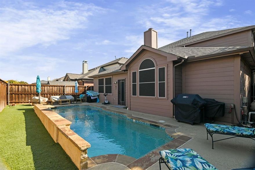 Now offering $10,000 seller concessions!! Welcome to this beautiful Keller home that offers over 3,000 square feet of comfortable living space designed for family life, fun, and relaxation.  Inside, you will find 4 spacious bedrooms, a large game room, and a cozy media room perfect for movie nights or game days together.  The open-concept layout makes it easy to stay connected, with a bright kitchen that flows into the living room and dining area-ideal for family meals and gatherings with friends.  Step outside and enjoy your own low-maintenance backyard retreat featuring a sparkling saltwater pool with a peaceful waterfall feature-a wonderful spot to cool off, play or unwind.  The home sits next to a quiet, tree-filled greenbelt, giving you extra privacy and a beautiful natural backdrop.  You’ll love the location too! Right across the street from a lovely park with a pond featuring a fountain. Perfect for morning walks, picnics, or letting the kids play.  Plus, it’s just minutes from HEB, restaurants, entertainment, shopping, and offers easy freeway access for convenient commuting.  This home combines comfort, convenience, and charm in one perfect package.