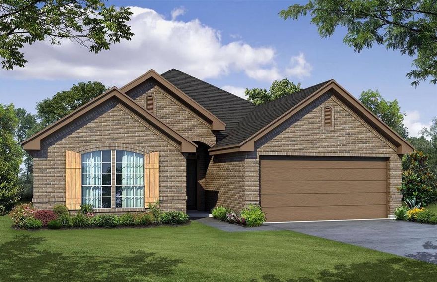 MLS# 21177395 - Built by Risewell Homes - Mar 2026 completion! ~ Settle into this cozy single-story plan prioritizing privacy and comfort. A spacious kitchen with ample storage, stainless steel appliances and a large island awaits. The breakfast nook leads to an optional covered patio. The family room offers warmth with an optional fireplace. The secluded primary suite features vaulted ceilings and a luxurious ensuite bathroom. Two additional bedrooms share a full bathroom. The direct-access garage adds convenience.