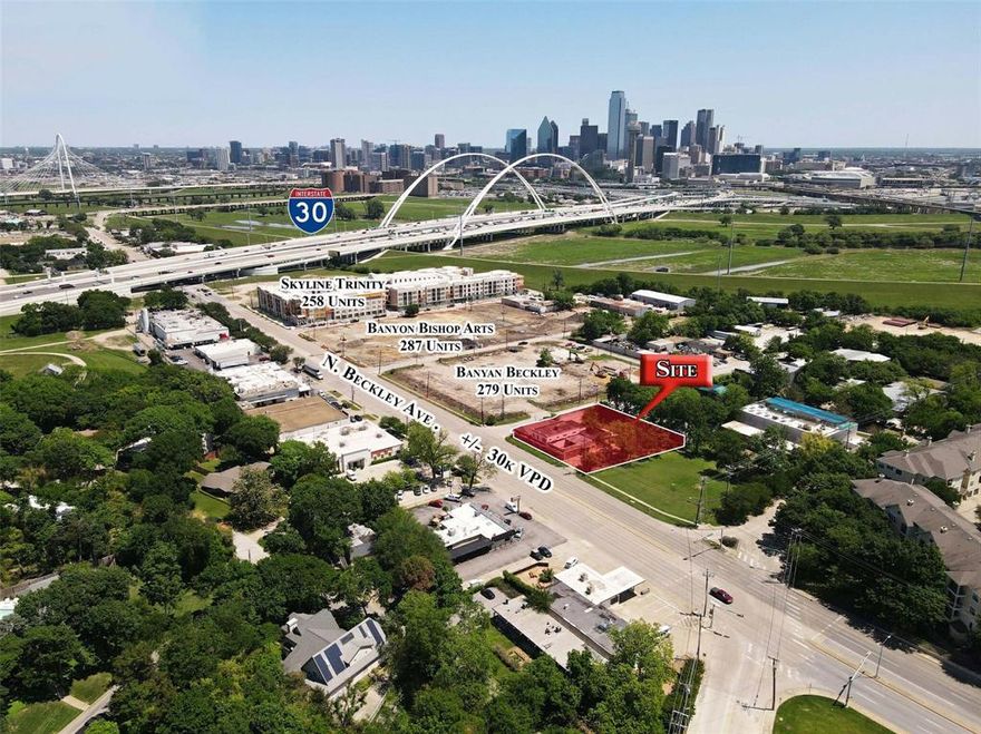 1616-1620 N. Beckley Avenue, Dallas, TX
This excellent corner lot is located in a rapidly developing area known as the Bishop Arts District in a busy fairway. It offers easy access to major highways, downtown Dallas, the Arts District, and Trinity Grove. This pad site provides ample space for various development opportunities, including commercial, residential, multifamily, retail, parking lot, mixed-use purposes, etc., deeded for up to five stories and ready to build on. This property is surrounded by new multifamily developments within the last year, with no infrastructure that needs to be demolished on the site. This property is an excellent choice! Do not miss out on this rare opportunity to own a prime piece of real estate in the heart of Dallas, Texas.