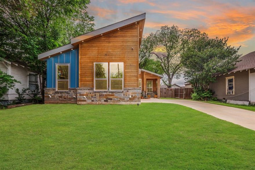 Are you looking for a modern, newly built home just minutes from Downtown Dallas and Bishop Arts? Welcome to 2123 Ramsey. Built in 2023, this thoughtfully designed home offers over 1,700 square feet of living space with four bedrooms, two bathrooms, and a two car garage. The open concept living, dining, and kitchen spaces is filled with natural light and features hardwood flooring, recessed light and custom light fixtures, creating a clean, sophisticated aesthetic that feels both comfortable and elevated. Designed with entertaining in mind, the seamless flow makes hosting gatherings effortless. The kitchen features a large island, granite countertops, stainless steel appliances, ample prep space, and a pantry. The spacious primary retreat is also flooded with natural light, while the primary bathroom features dual vanities, a soaking tub, separate shower, and a walk-in closet. The guest bedrooms feature well designed layouts with ample storage. A separate laundry room includes additional storage and practical functionality. The spacious backyard extends the living space with a covered rear porch and graveled sitting area, creating an easy setting for entertainment, or relaxing evenings at home. The landscaped front yard adds to the home’s curb appeal and welcoming first impression. This turn key home is located near some of Dallas' largest developments including the Halperin Deck Park and East Dock which will offer dining options, a fitness studio and retail. This home offers a rare opportunity to enjoy newer construction with easy access to major highways, Downtown Dallas, Bishop Arts and Dallas Love Field.