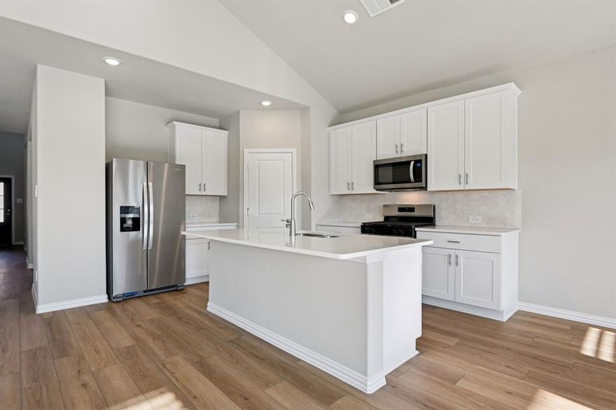 BRAND NEW energy - efficient home Feb 2026! The charming Haskell features a welcoming study at the entrance with a parallel flex space perfect for an office or creative space. White cabinets with veined white quartz countertops, tan tone EVP flooring and light grey brown textured carpet. Situated perfectly in a small town, Stonehaven homeowners will enjoy the benefits of an effortless commute to Dallas using nearby I-20 and Highway 175. This serene community also boasts amenities including a resort-style pool, kid's splash pad, cabanas, and a children's playground. Schedule a tour and see our energy-efficient features like multispeed HVAC systems, spray foam insulation, and high-performance air filtration.* Each of our homes is built with innovative, energy-efficient features designed to help you enjoy more savings, better health, real comfort and peace of mind.