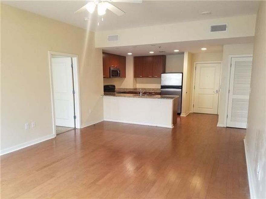 Beautiful Two Bedroom high-rise Luxury Condo with Balcony. This unit has a nice view of downtown Dallas and the swimming pool area. It features Granite counters, SS appliances, Wood & Stone Tile floors. This Luxury Building has a Resort style pool, Theater room, Community Room, Catering kitchen, Business Center, 24-Concierge, covered parking, and more. Close to shopping, restaurants, museums and art district. Available on December 5th, 2025.