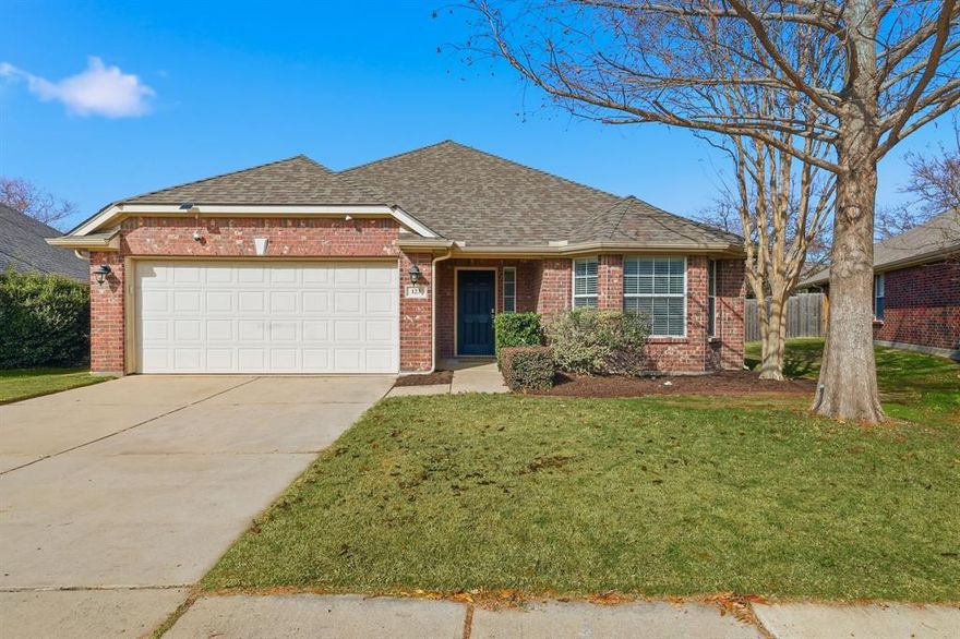 A beautifully maintained 1-story home in the highly desirable Paloma Creek community of Little Elm! This spacious layout offers 3 bedrooms, 2 full baths, a dedicated executive study with French doors, and a formal dining or Living area, ideal for both everyday living and entertaining.

The kitchen features plenty cabinet and counter space, a gas range, stainless steel refrigerator and a cozy breakfast nook. The oversized primary bedroom is a true retreat, complete with a large sitting area that can be used flexibly as a reading nook, nursery, workout space, or secondary office. The primary bath offers dual vanities, a garden tub, separate frameless shower, and a walk-in closet.

Luxury vinyl plank flooring runs throughout the home, complemented by fresh interior paint and updated light fixtures, creating a modern and move-in-ready feel. Enjoy the outdoors in the spacious backyard with green space and wrought iron fencing, perfect for relaxing while enjoying open views or for kids and pets to run and play.
Residents enjoy full access to Paloma Creek HOA amenities, including a clubhouse, four community pools, jogging and bike paths, and playgrounds. A scenic bike trail located just a few blocks away follows Lewisville Lake for approximately 5 miles.

Conveniently located near HWY 380, Dallas North Tollway, Lewisville Lake, Omni Frisco PGA Resort, H-E-B, Costco, Universal kids resort, shopping, and dining.
Move-in ready with modern upgrades—this home is a must-see!