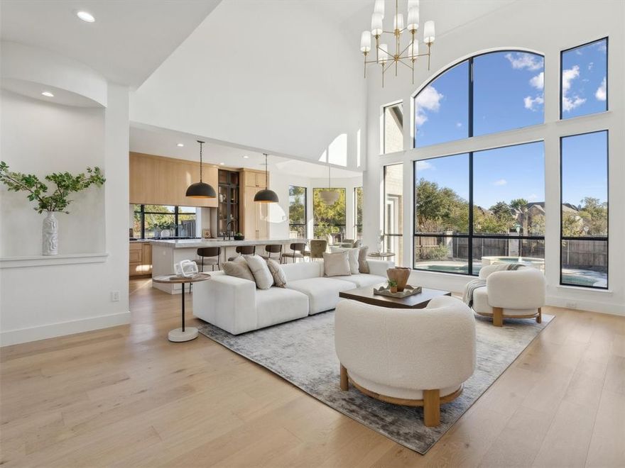 ***MULTIPLE OFFERS RECEIVED***
Welcome to this extraordinary designer-renovated home, perfectly situated on a rare premium lot in the highly sought-after West Falls neighborhood. This beautifully updated residence is an entertainer's dream, featuring soaring ceilings, a luxurious pool, and a relaxing spa. At the heart of the home lies a chef's dream kitchen, complete with an oversized island, two dishwashers, a 48-inch gas range, and a 60-inch refrigerator, ideal for culinary enthusiasts.

The interior boasts exquisite engineered white oak floors, adding a touch of elegance and warmth throughout. Upon entering, you are greeted by an oversized home office, offering endless possibilities, whether you envision an additional bedroom, a dedicated workspace, or a personal gym. The main level also includes the master suite and an additional bedroom. 

Upstairs, you'll find an oversized game room, a media room, and three additional large bedrooms, providing ample space for family and guests. Located within the prestigious Frisco ISD school district, this home offers access to top-tier educational opportunities. Its prime location also ensures easy access to the DNT, PGA, and the STAR.

Don't miss the chance to own this exceptional residence and experience the pinnacle of luxury living.