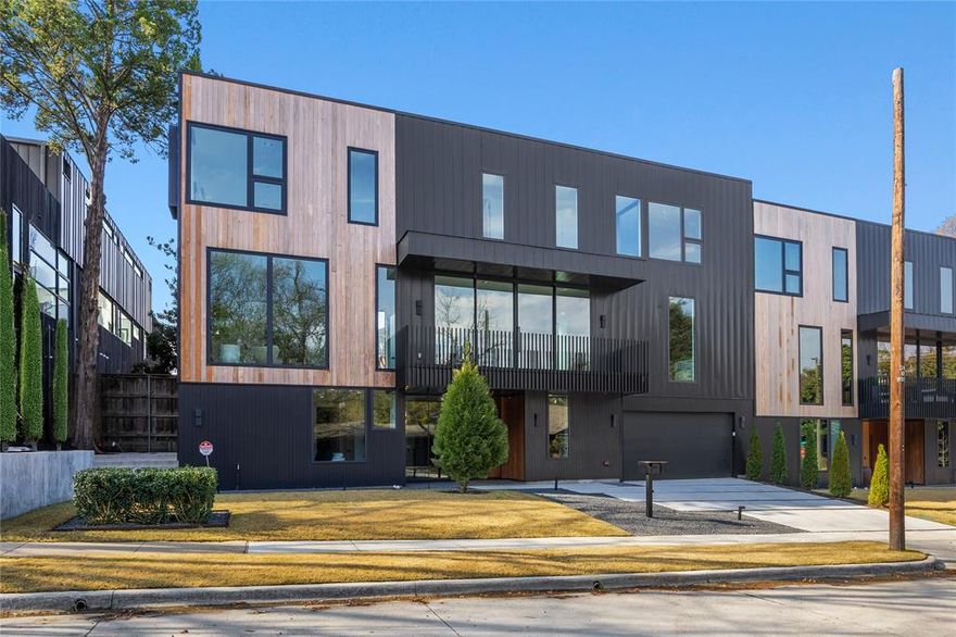 Designed by acclaimed architects Far + Dang, this striking contemporary residence at 3514 Overbrook Drive was custom built in 2024 and offers 3,243 square feet of refined lock and leave living across three levels, all serviced by a private elevator. A dramatic recessed Brazilian hardwood façade introduces interiors filled with natural light, wide plank white oak floors, gallery style walls, and floor to ceiling north facing windows. The second level is designed for entertaining with an open living area that flows seamlessly to an expansive covered balcony. The chef’s kitchen features Sub Zero and Dacor appliances, Liebherr wine refrigeration, custom cabinetry, honed stone surfaces, and an oversized island. The top floor primary suite offers serene treetop views and a spa inspired bath with steam shower and soaking tub. Ideally located just steps from the Katy Trail and Knox Street’s premier dining, boutiques, and cafés.