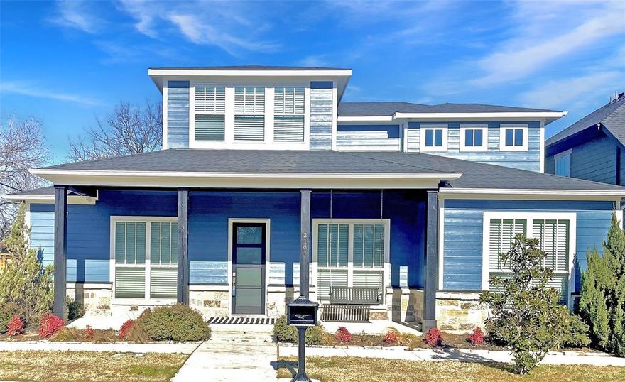 GORGEOUS custom built craftsman home located 2 blocks from downtown Mansfield. Imagine walking to all of the quaint shops, restaurants and downtown events. Walking up to the front of the home one is greeted with a front porch with an inviting swing. The curb appeal can't be denied. The open concept design, high end finishes in the kitchen, solid wood-look tile flooring and fresh paint throughout makes for a seamless look. The gas fireplace in the living space is cozy. 3 bedrooms and 3 full bathrooms with a large office lends itself to all types of living arrangements. The primary and one secondary bedrooms are on the main floor with barn door that can be closed to the main area. The office looks out into the front with extended windows for natural light. The downstairs office is stately and looks out to the front with natural lighting. The upstairs flex space is great for an extra living, gym, office or whatever you fancy. The small back-side yard makes for easy maintenance yet allows room from grilling out. The extended back entry garage will fit most vehicles and also provides a work or storage area. Custom character throughout! Completely updated with no detail left undone! This home is a gem!