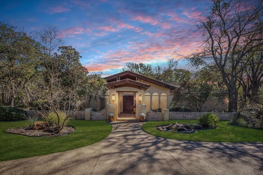 Welcome to a truly exceptional property in the exclusive, gated Ashbriar community, located in renowned Aledo ISD. This spectacular home showcases authentic Southwestern design, combining rich architectural character with impeccable attention to detail. From the moment you enter, you’ll appreciate the generously oversized rooms, warm finishes, and a floor plan thoughtfully crafted for both comfortable living and impressive entertaining.

At the heart of the home is an expansive living room featuring a striking kiva-style fireplace and abundant natural light. The large formal dining room, inviting breakfast area, and spacious eat-in kitchen provide multiple gathering spaces. The kitchen is equipped with granite countertops, stainless steel appliances, extensive cabinetry, and plenty of room for cooking, hosting, or simply enjoying everyday meals.

Offering remarkable flexibility, the home includes two full Primary Suites, each designed for privacy and relaxation. A third spacious guest room adds even more accommodation options. The luxurious office—with warm wood details and its own attached bath—can easily function as a dedicated workspace, a private retreat, or be converted into an additional bedroom or suite.

Situated on nearly 1.5 beautifully treed acres, this property provides exceptional outdoor living. Multiple covered patios offer private spaces to unwind, dine, and take in the serene surroundings. With ample room to add a pool, outdoor kitchen, or custom landscape design, the possibilities for creating a dream backyard are endless.

This is a rare opportunity to own a distinctive home in one of the area’s most sought-after gated communities—a perfect blend of character, space, and timeless Southwestern elegance.