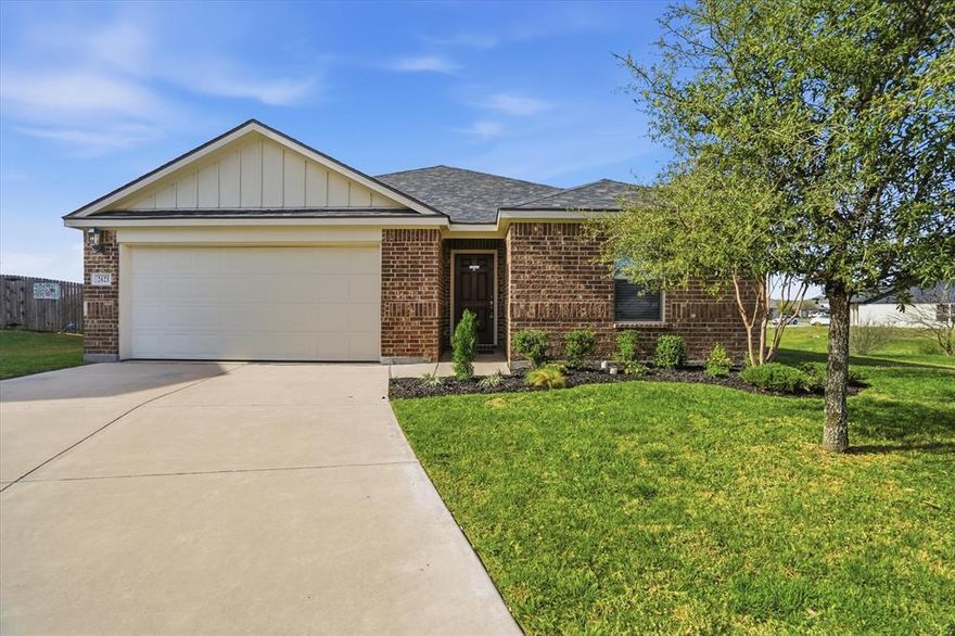 This beautifully maintained 2020-built home offers modern design, energy efficiency, and a layout buyers are actively searching for in today’s market. Designed with an open-concept floor plan, the home makes everyday living and entertaining effortless. The spacious living area flows seamlessly into the dining space and kitchen, where a large island becomes the centerpiece for gathering, cooking, and staying connected. The private primary suite is thoughtfully separated from the secondary bedrooms and includes dual sinks, a large walk-in closet, and plenty of space to unwind. Additional bedrooms offer flexibility for guests, a home office, or growing families. Situated on a generously sized lot in a quiet cul-de-sac, this home provides both privacy and functionality with a sprinkler system, attached two-car garage, and low-maintenance exterior. The neighborhood features a community playground and is conveniently located near major highways, making commuting to Fort Worth, dining, and entertainment quick and easy. Built with energy-efficient features, this home helps reduce utility costs while providing a more comfortable living environment. Whether you are a first-time buyer, investor, or simply looking for a move-in ready home at a great value, this one checks all the boxes. Schedule your showing today before it’s gone