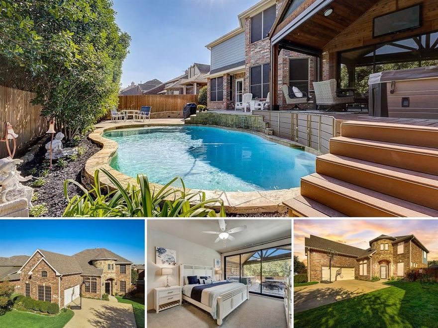 Search the address in Youtube to see a real walkthrough video of this charming home with 4 bedrooms and 2.5 bathrooms, offering a perfect blend of comfort and space. Step inside to discover a recently upgraded kitchen, featuring state-of-the-art appliances with an elegant finish, with a notable $165,000 in upgrades since 2021!  Beyond the interiors, make your way outdoors featuring a covered deck with a hot tub and remote screened in porch that opens to the inviting pool. Make your way back inside through your floor to ceiling glass doors in your new master bedroom! Whether you're entertaining guests or enjoying a quiet evening, this space is sure to become your personal retreat. Convenience is key with a large 2-car garage, providing secure parking and additional storage. The property's prime location is truly unbeatable, too! Within walking distance to schools and just a stone's throw away from shopping, dining, and entertainment options.