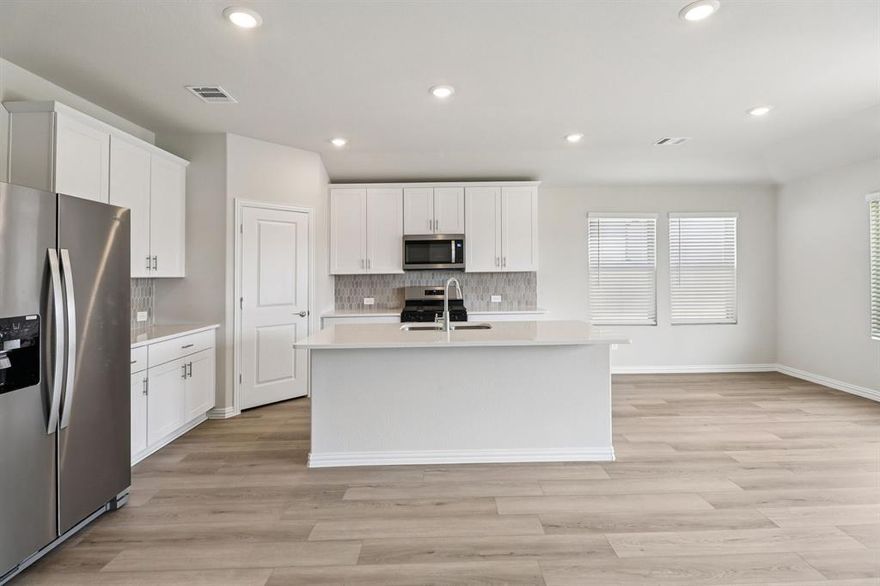 BRAND NEW energy - efficient home Jan 2026! Sip your morning coffee at the Henderson's convenient kitchen island overlooking the dining and family rooms. White cabinets with veined white quartz countertops, muted beige EVP flooring with light taupe carpet. Spend the weekends debating what activity to do in this amenity-filled community, make a splash in the resort-style pool, pick up a game of basketball, or let the kids loose on the playground. With quick access to US 380, residents will enjoy the benefits of a short commute to downtown McKinney, Frisco, or Richardson to enjoy nearby shopping and entertainment. Each of our homes is built with innovative, energy-efficient features designed to help you enjoy more savings, better health, real comfort and peace of mind.