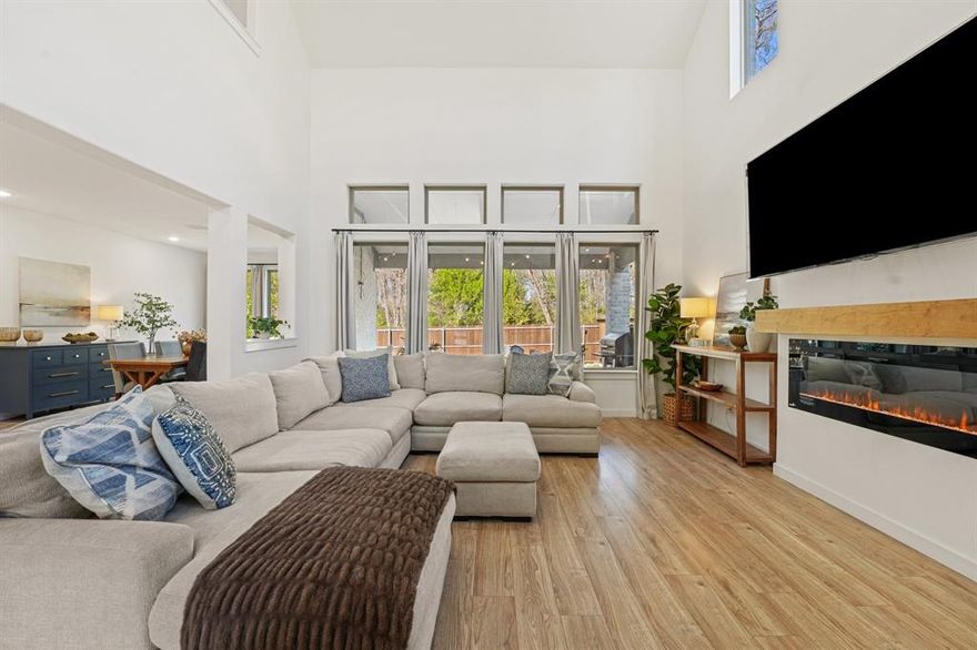 PRICED TO SELL! A rare opportunity to own a truly remarkable, Trophy Signature home in one of Melissa’s most desirable neighborhoods.  In this beautifully updated, modern home, every detail has been thoughtfully curated, blending style, function, and comfort -- Architectural enhancements have opened the floor plan for optimal flow and natural light.  From the moment you enter, you’ll be captivated by dramatic, picture windows, vaulted ceilings, and a modern, 60” electric fireplace that anchors the light-filled living space with style and warmth.  At the heart of the home, the chef-inspired kitchen is a culinary masterpiece -- centered around an oversized, quartz island and enhanced with sleek cabinetry, stainless steel appliances, walk-in pantry, and stylish fixtures, perfectly suited for both everyday living and elevated entertaining.  The main-level primary suite is a serene retreat, featuring a spacious spa-like bath with dual sinks and vanity, an oversized, glass-framed shower with bench seating, and large walk-in closet.  The first floor also features a generously sized office adorned with French doors, and an additional bedroom with a full bath.  Upstairs you'll find two generously sized, secondary bedrooms, a full bath, and a versatile loft area providing flexible space for a game room, study area, or secondary living room. Off of the loft area, separated by double doors, is an additional flex space that can be used as a media room or home gym.  Step outside to your backyard oasis complete with an oversized, covered patio, fire pit, and private, tree lined view offering a relaxing, outdoor entertaining space and serene escape, where one can enjoy the beauty and calm of nature right at home.  This home’s community, features walking and biking trails, playground, pond, and nearby 10-acre lake and regional park. Don’t miss this opportunity to make this gorgeous home yours!