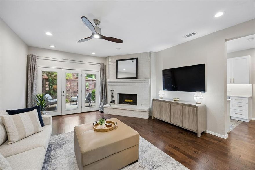 Welcome to 12447 Montego Plaza, where an unbeatable location meets thoughtful updates and everyday luxury in one of North Dallas’ most desirable neighborhoods. Tucked away at the back of a quiet cul-de-sac, this home offers a rare sense of privacy and tranquility while remaining just minutes from top private schools, premier shopping, dining, and daily conveniences. At the heart of the home is a stunning, fully remodeled kitchen (Jan 2024), designed for both effortless living and entertaining. It features quartz countertops, a custom wood vent hood, and an impressive suite of new appliances—including double Bosch ovens, an induction cooktop, cabinet-depth refrigerator, microwave, and beverage fridge. A custom-built coffee bar adds a unique and inviting touch, perfect for slow mornings or hosting guests. The home has been meticulously maintained and upgraded throughout. Enjoy peace of mind with major improvements including a new HVAC system (2022) with 10-year warranties, full roof replacement (2019), and all-new windows (2020). Beautiful wood flooring installed in 2022 enhances the main living areas, while additional updates include replaced toilets (featuring a Toto), updated ceiling fans, and refreshed upstairs carpeting. The exterior makes a lasting impression with a new wood front door, elegant cement pavers, and a large custom planter (all completed Jan 2024), creating inviting curb appeal. Surrounded by lush green spaces and just minutes from the community pool + tennis as well as local parks and playgrounds, this home is ideal for those who value an active, outdoor lifestyle. With a unique 4th bedroom, this home offers not just exceptional features + floorplan, but a truly special place to call your own.