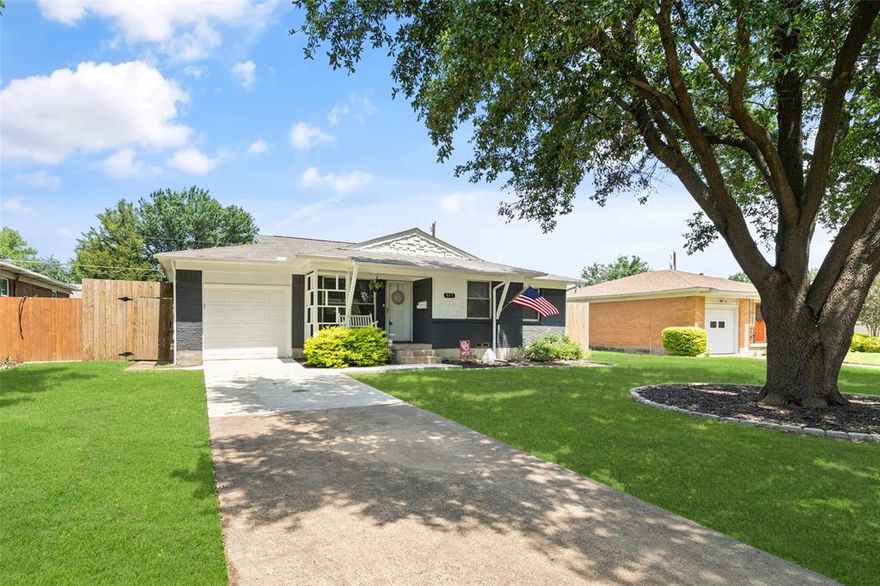 **MULTIPLE OFFER Deadline: SUNDAY 5 pm, MAY 3rd!**Impeccably Updated 1-Story Home in popular Richardson Terrace neighborhood, and sought after Richardson ISD! This Charmer has the true Wow-Factor, featuring 3-bedroom, 2 bath, 1-car garage, a beautiful lot with mature trees, lovely landscaped flowerbeds, a welcoming front porch & a large private backyard with open patio & gardens for the gardener's delight, and outdoor shed! From the moment you enter through the front door, you can see the details of the quality craftsmanship! Gleaming refinished hardwood floors, fresh paint inside & out, updated lighting, switches, fixtures, outlets, blinds, and much more! No Carpet! Kitchen features updated white shaker cabinets, new LVP kitchen floor, new full-sized laundry area (formerly in the garage), updated granite, sink, faucets, stainless steel appliances, gas range! Living area is bright and open with easy access to the kitchen, perfect for entertaining. Owner’s ensuite boasts updated faucets, sink, mirror, toilet, vanity top, shower, surround flooring. Secondary bedrooms are good size with nice closet space. Guest bath has been completely redone with updated faucets, toilet, mirror, flooring, vanity, shower, new glass surround! New back door & frame just installed (April 2026) *Additional MAJOR Improvements: original caste iron pipes & gas line were completely replaced & updated with new systems just prior to closing Jan 2024; Updated 2.5 ton HVAC (2023); Foundation Repair to Pier & Beams (2024), Roof approx 3 year old! This one is Move-In-Ready and won’t last long!