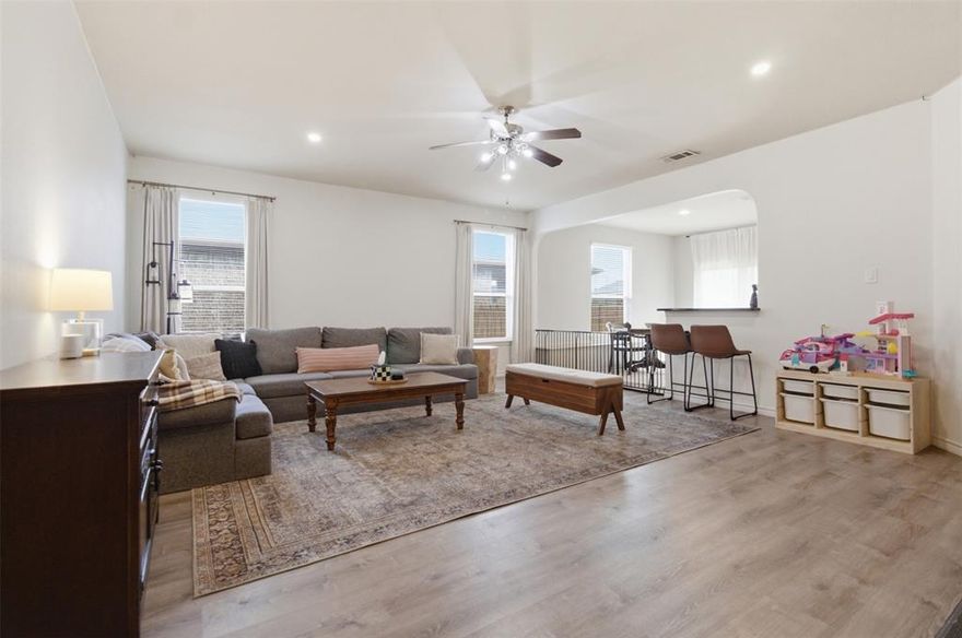 This charming 3-bedroom, 2-bathroom home in the highly sought-after Northwest ISD offers an inviting open-concept layout that creates a great flow for everyday living and entertaining. The kitchen features updated dishwasher and microwave replaced in 2025. Conveniently located near a variety of shopping and dining options, this home also offers access to neighborhood amenities including a community pool, clubhouse, park and greenbelt. A fantastic opportunity to enjoy comfort, convenience, and community all in one place! This home is more than just a place to live, it is a canvas for your memories.
