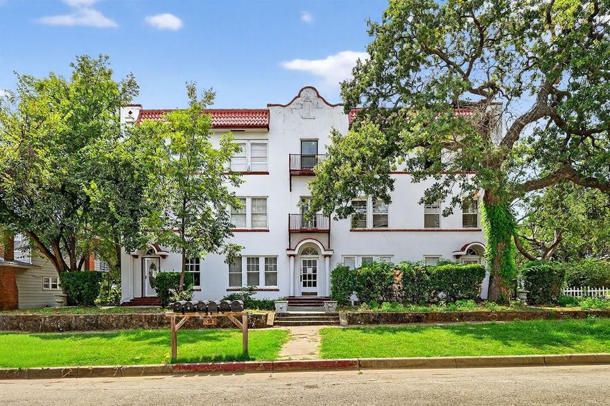 Check out this charming two-bedroom, one-bath apartment on the SECOND floor of a historic early-1900s Spanish-Mediterranean Revival building! Fully remodeled with modern appliances and new fixtures, it still retains its vintage character. You’ll love the spacious rooms, gorgeous luxury vinyl flooring, and mosaic tile accents in the kitchen and bath. The apartment includes an electric range, refrigerator, built-in microwave, and washer-dryer combo. Large windows throughout fill the space with natural light. Perfectly located in the desirable Northwest quadrant of Mineral Wells, you’re just a 10-minute walk to the thriving downtown and only six minutes to the new dog park. AVAILABLE TO MOVE-IN END OF JANUARY - FIRST OF FEBRUARY!