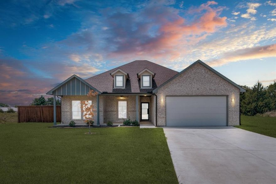 Your Lakefront Lifestyle Starts Here. Welcome to 162 Pelican Ct. This new construction home built by MPR Builders has all the upgrades which include a full gutter system and sprinkler system, and fencing. It features approximately 1,800 square feet, luxury vinyl plank throughout, three bedrooms. two bathrooms, and it has a feature wall in the living area with an electric fireplace. Are you dreaming of waterfront living? East Tawakoni offers the perfect blend of peaceful charm and outdoor adventure, which includes boating, fishing, hiking, parks an endless lake fun. This lakefront community offers its own private pier. Just one hour from Dallas, you can't beat these affordable prices! Need privacy? This split bedroom home is perfect for entertaining. Plus, the nice size kitchen with quartz countertops and stainless-steel appliances, including the refrigerator makes this property move-in ready for its new owner. Did I mention the primary bathroom? Soak in the garden tub or if you have ever wanted an inground pool this cul-de-sac lot is perfect with its large backyard. This property is priced $100K below tax appraised value, so move in with instant equity. The builder is offering a 2-10 Builder's Warranty at closing. This property qualifies for USDA 100% financing. Ready to make the move? Schedule your showing tour today!