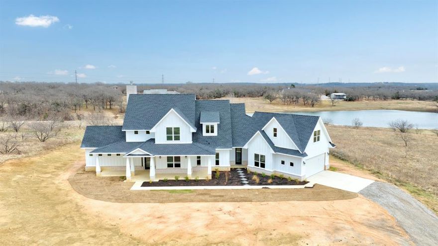 98% completed NEW CONSTRUCTION !!! Embrace unparalleled elegance in this brand-new custom home on a sprawling 2-acre estate in the esteemed Silver Lakes Ranch community. This masterpiece offers an exquisite open floor plan bathed in natural light, centered around a cozy fireplace.

Escape to the luxurious master suite, your private retreat with a spa-inspired en suite bath featuring a separate soaking tub, dual vanities, and a walk-in closet. The practical layout includes a sophisticated utility room seamlessly connected to a mudroom off the garage.

The second floor hosts a spacious game room and two bedrooms connected by a stylish Jack and Jill bathroom.

Step outside to your personal sanctuary on the expansive covered back patio and enjoy serene views under the Texas sky.

This is an extraordinary opportunity to live your dream on prime Texas land. Enjoy exclusive community amenities: pool, lake, and clubhouse.

Move-in ready in just 3 weeks—just in time for the HOLIDAYS! Welcome to your fabulous new beginning in Silver Lakes Ranch.