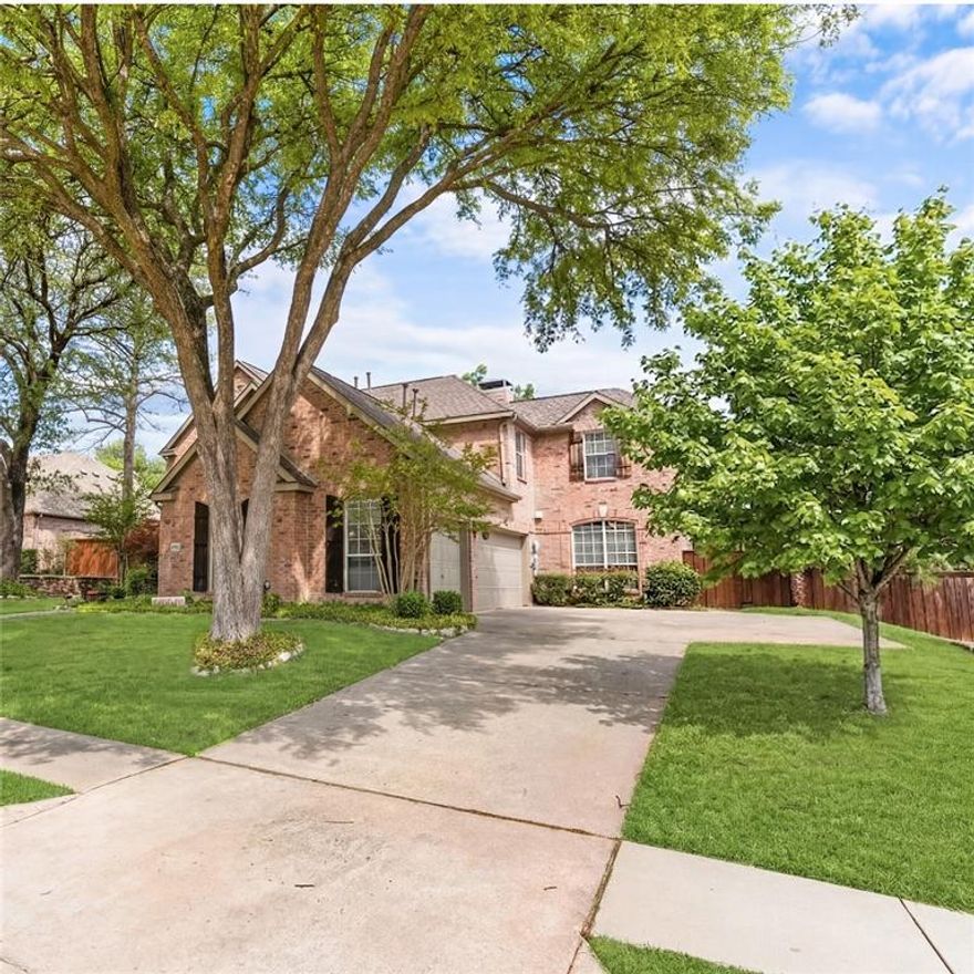 Open Saturday 1-3 and Sunday 2-4! Stunning custom home located on nearly a quarter-acre lot in the master-planned Stonebridge Ranch community. Livng here allows you to enjoy the Acquatic Center, tennis courts, lakes, jogging trails, pickleball and skateboard park. This property features a secluded backyard with a pool bordering a peaceful greenbelt, perfect for both family time and entertaining. Inside, the open-concept living area boasts hand-scraped hardwood floors and abundant natural light that highlights the large breakfast bar and kitchen island. Kitchen also features a double convection microwave oven  and granite counters. The oversized primary suite includes a bathroom with a jetted tub and separate vanities and a custom designed closet. For those working from home, there is a versatile office wiith closet that makes a great 5th bedroom. Additional features include an upstairs media room equipped with a projector and screen, plus three additional upstairs bedrooms. 
- Foundation work completed in 2024 with a transferable warranty.