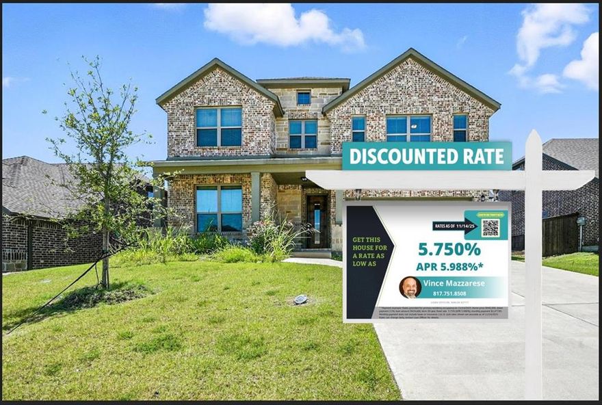 This house comes with a REDUCED RATE as low as 5.575% (APR 5.988%) as of 11.14.2025 through List & Lock™. This is a seller-paid rate buydown that reduces the buyer’s interest rate and monthly payment. Terms apply; see disclosures for more information.
Wow-factor alert in Princeton! This 2023-built 5-bed, 4-bath, 3,089 sq ft stunner on Nathan Drive has an open, bright layout, soaring ceilings, a gorgeous gourmet kitchen, and a fully paid solar system plus a Tesla energy battery for lower bills and backup power. Move in before the holidays and, with qualifying financing, enjoy no payment until 2026—all in a prime location close to schools, shopping, and easy Dallas access. Truly move-in-ready perfection… Come see it before it’s gone!