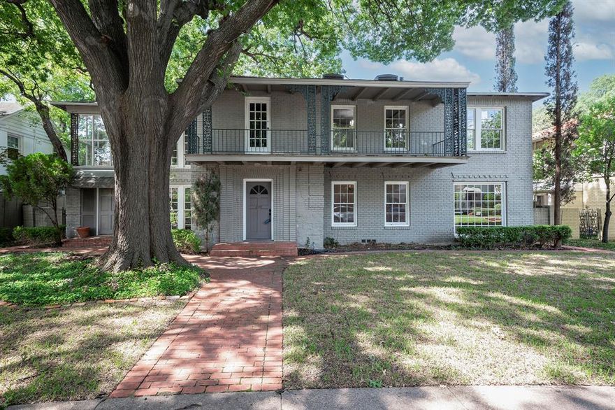 This charming New Orleans style home in the HPISD and the coveted Bradfield Elementary district is CURRENTLY A DUPLEX, but can be converted into a single family residence, and is ready for your personal preferences to transform it into an exceptional property!  Westway is a special street because it is one of the few duplex streets in the Park Cities that has 80-foot lots, and it is a combination of both duplexes and single family homes. As a single family residence there are 6 bedrooms and 5 bathrooms. The rooms are spacious and bright with hardwood floors thruout. There is a small guest quarters in the back and 3 garage spaces. Additional features are 2 fireplaces and 2 sunrooms. What an amazing location close to Highland Park Village, easy access to the Tollway, and minutes from Love Field!