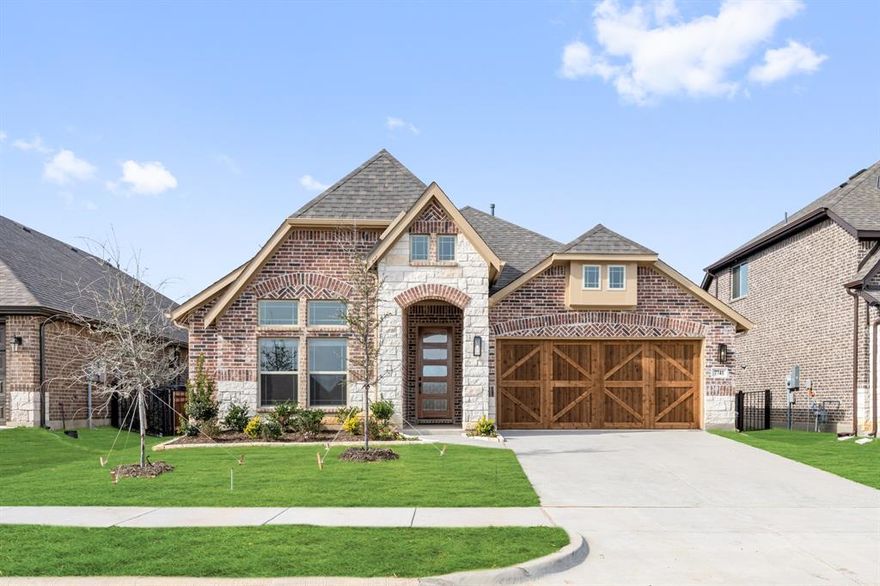 *4% Seller Contribution! Apply toward closing costs or rate buydown. Restrictions apply; see Community Manager.* NEW! NEVER LIVED IN. Move-In Ready! Bloomfield Homes presents the Jasmine, a single-story home with 4 bedrooms, 3 bath, wide hallways, and clearly defined living spaces set on an interior lot in the Silo Mills community. Natural light plays a key role throughout, supported by expansive windows and built-in window seats that add both function and architectural character without interrupting the flow. Upgraded laminate wood flooring runs through the main living areas, creating continuity between the family room, kitchen, and dining space where a floor-to-ceiling stone fireplace with raised hearth provides a strong visual anchor. The kitchen is designed for daily use as much as gathering, featuring granite countertops throughout, custom cabinetry, a generously sized island, a gas cooktop, and a full suite of all-gas appliances that connect easily to the adjacent dining area. The primary suite is positioned privately and includes backyard views along with a well-appointed bath offering an upgraded shower, granite surfaces, and a walk-in closet. Secondary bedrooms are grouped along a separate hallway and supported by 2 additional full baths. A mud room near the garage adds everyday practicality, while features such as a tankless water heater, 2-inch faux wood blinds, gutters, and a gas stub on the covered patio support long-term comfort. Exterior details complete the experience with an upgraded brick and stone façade, a cedar-accented 2-car garage, and an 8-foot front door that reinforces the home’s presence. Residents of Silo Mills enjoy access to a swimming pool with splash shelf, open-air pavilion with picnic area, parks, a pond with dock, and hike and bike trails throughout the community. Visit or call the Bloomfield Homes model in Silo Mills to see the Jasmine and learn more about available homes!