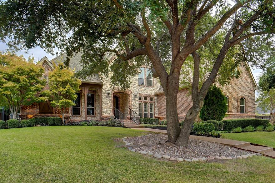Exquisite custom 2-story home in renowned Timarron Cascades in Colleyville offers a beautifully designed interior that boasts spacious rooms, open layout, wood shutters, multiple living & dining spaces, perfect for entertaining. Private study w gorgeous wood built-in cabinetry, desk, coffered ceiling & French doors for quiet workspace. 5th bedroom also makes great 2nd living or study. Gourmet kitchen boasts SS Jenn-Air 4 burner gas cooktop, convection double oven, instant hot water, island, WI & butler's pantry! Luxurious owner's suite has spacious jetted tub, separate shower & deep WI closet. Upstairs has 3 private bedrooms, 2 full baths & great game room, wet bar, 2 WI closets & extra TV space. Outdoor pool, spa, mature trees & pergola for relaxation. Easy access to Hwy 114, shops & dining! Students go to Grapevine-Colleyville ISD. Elegant home with abundant storage, great laundry room, oversized 3 car & 1 car garage. Community has tennis courts, ponds, walking trails & playgrounds!