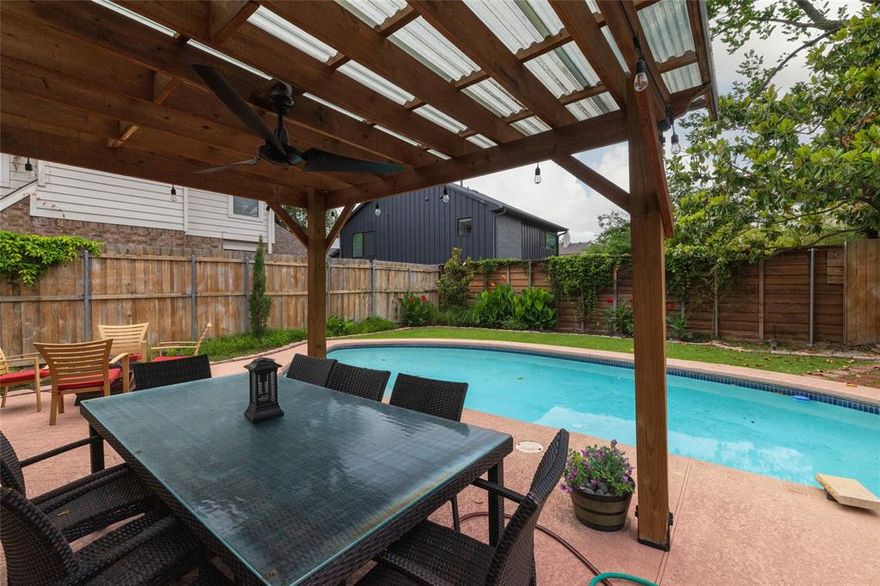 At 3021 Adolph Street in Dallas, this home sits in a vibrant, well-connected pocket within Bryan Place, offering both character and convenience just minutes from the energy of the city .Inside, the house features three comfortable bedrooms and two full bathrooms, laid out to balance privacy and functionality. The main living area feels warm and inviting, centered around a classic wood-burning fireplace that adds charm and a cozy focal point. Natural light filters through the space, giving the home an easy, livable feel whether you’re relaxing or entertaining .The kitchen and dining areas flow naturally from the living space, making it simple to host gatherings or enjoy quiet meals at home. Each bedroom is well-proportioned, with the primary suite offering a peaceful retreat. Step outside, and the home truly stands out. The backyard is designed as a private outdoor oasis, complete with a sparkling swimming pool that’s enhanced by a natural gas-powered heater—so it’s ready to enjoy beyond just the summer months. A stylish pergola creates a shaded lounge area, perfect for relaxing afternoons or evening get-togethers. Nearby, a built-in gas grill makes outdoor cooking effortless, turning the space into an entertainer’s dream. Surrounded by greenery and thoughtfully arranged landscaping, the backyard feels both beautiful and secluded—a rare find so close to the heart of Dallas. And with quick access to US Highway 75 and close proximity to hotspots like Deep Ellum, you’re never far from dining, shopping, and entertainment .This home blends comfort, style, and standout outdoor living in one of Dallas’s most dynamic areas. Pool's heater and the outdoor grill are gas.