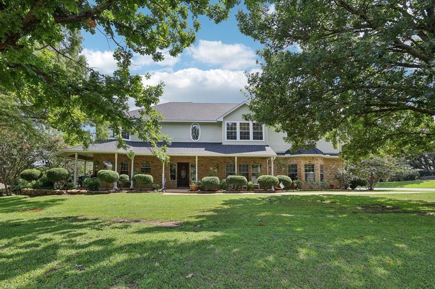 If you are looking for a truly UNIQUE property that accommodates multi-generational living or long-term guests, Look no further!  Welcome to this CUSTOM HOME in the highly sought-after, well established SEIS LAGOS gated community!  7 bedrooms (loft area in the game room is being used as 8th bedroom currently), 5 and one half bathrooms, down stairs and upstairs living areas, and huge game room media room and kitchenette upstairs are ideal for guests, in-laws, or rental potential.  Eat in kitchen and expansive dining area can accommodate a lot of hungry people.  Large lot and covered front and back porch areas provide ample areas for outdoor activities.  3 car garage features an insulated workshop area and a 30' deep section to accommodate a boat or trailer.  Electric vehicle charging station at garage.  Roof replaced July 2025, main HVAC replaced August 2025.  DFW Top 10 rated Wylie ISD. Community amenities include a 24-7 guarded entrance, clubhouse that can be booked for parties, tennis and pickleball courts, pool, playground and fishing on the lake.