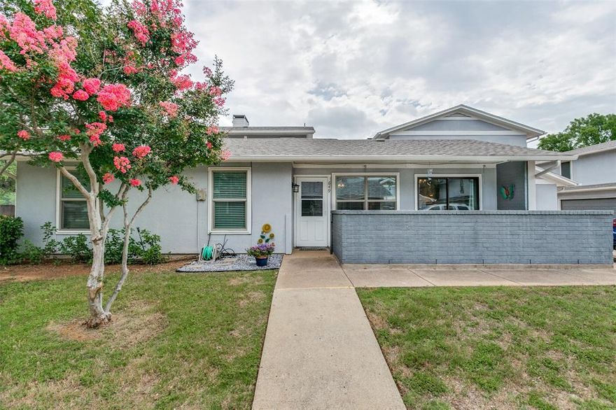 Single-story 3-bed, 2-bath condo in Cedar Ridge at Hurst Townhomes combines comfort, convenience, and low-maintenance living. Features include an attached 1-car private garage plus an additional assigned parking space. Inside, updated LVP flooring flows through the main living areas, complemented by refreshed lighting, fixtures, and granite kitchen counters with pantry storage. One bathroom has been upgraded for accessibility, and a covered patio extends the living space outdoors for relaxed entertaining or quiet evenings.  HOA covers water, sewer, and trash service, plus exterior insurance and community maintenance. New roof was completed June 2025 by the association. Residents enjoy a community pool and well-kept grounds.  Excellent location near everyday essentials and green spaces: Kroger grocery ~0.6 mi, Hurst Community Park ~0.7 mi, and The Clove Café ~0.9 mi. Quick access to TX-183, I-820, and TX-121 connects you to shopping, dining, and major employment centers across the Mid-Cities and DFW.  
A rare opportunity to own this condo with modern updates, private parking, and community amenities in the heart of Hurst.