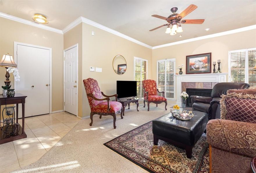 Beautifully updated 2 bedroom, 2 bathroom condominium in Cobblestone Square featuring a cozy fireplace and a stunning layout with a huge covered patio for relaxing and modern updates to the kitchen and bathrooms. Sold furnished, this home blends comfort and style — the perfect private retreat or space in a peaceful, well-maintained community. And don't miss the community pool and hot tub, perfect for family time or relaxing after a long day.