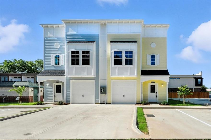 Experience effortless living in a newly built Lake Dallas townhome, ideally situated near Lewisville Lake. This 3-bedroom, 2.5-bath residence with a 1-car garage and extra driveway parking is within Lake Dallas ISD and offers a fresh, contemporary layout throughout.  On the main floor, an open design connects the kitchen, breakfast area, and living space for easy day-to-day flow. The kitchen stands out with quartz counters, a tile backsplash, a breakfast bar, and an oversized walk-in pantry accented by a frosted door. Stainless steel appliances are included, along with a side-by-side refrigerator. Upstairs, a built-in bench with hidden storage creates a comfortable spot to unwind or read. The primary bedroom features a tray ceiling and a well-appointed private bath with dual sinks, plenty of cabinetry, and a marble walk-in shower.  Out back, enjoy a fenced yard and covered patio—your own private space for quiet mornings or casual evenings outdoors.