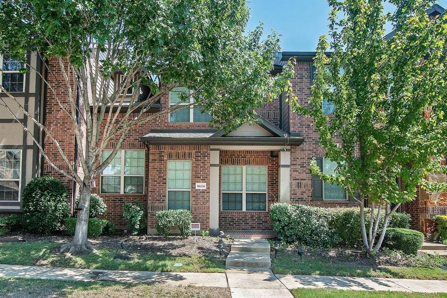 Lovely, light and bright townhome in a popular Valley Ranch location.  Arches, soaring ceilings, open. Most popular floor plan in the community.  Living Room, Dining Room plus Office or Den area are on the main level and the Primary bedroom and 2 good sized secondary bedrooms are on the second floor along with a laundry room with storage. The kitchen features 3 walls of cabinets, ample granite countertops, stainless steel appliances, a large pantry and easy access to attached garage. Fresh paint 2024, new carpet 2024, and new refrigerator Feb 2024. Great shopping, restaurants and entertainment nearby. There are two HOAs. Emerald Valley Townhomes HOA manages the common area and the lawn maintenance. Property is also in the Las Colinas Master Association. Refrigerator is negotiable.