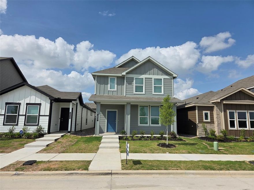 Stunning new D.R. Horton home in the Orchard Village community located in Fort Worth and Everman ISD! The two-story Walnut Floorplan, Elevation B, with a quick estimated Winter completion, offers 4 bedrooms, 2.5 bathrooms, and a 2-car garage with a spacious, family-friendly layout designed for modern living. The open-concept first floor features a large family room, dining area, and contemporary kitchen. The kitchen includes quartz countertops, 36” painted cabinets, stainless steel appliances, an electric range, stainless steel sink, center island, and a walk-in pantry. A convenient powder bath is located on the main level for guests. Upstairs, the private primary suite features an en-suite bath with dual quartz vanities, a walk-in shower, and a generous walk-in closet. Three additional bedrooms share a full bathroom with a quartz vanity top, while a versatile loft provides flexible space. Luxury vinyl plank flooring extends throughout the main living areas and wet zones. Built with energy-efficient construction and equipped with America’s Smart Home Technology. Exterior features include a landscape package, full sprinkler system with rain sensor, privacy fencing, and more. Conveniently located near Southern Oaks Golf Course, TCC South Campus, and major highways including I-20 and I-35, offering easy access to shopping, dining, and DFW International Airport.