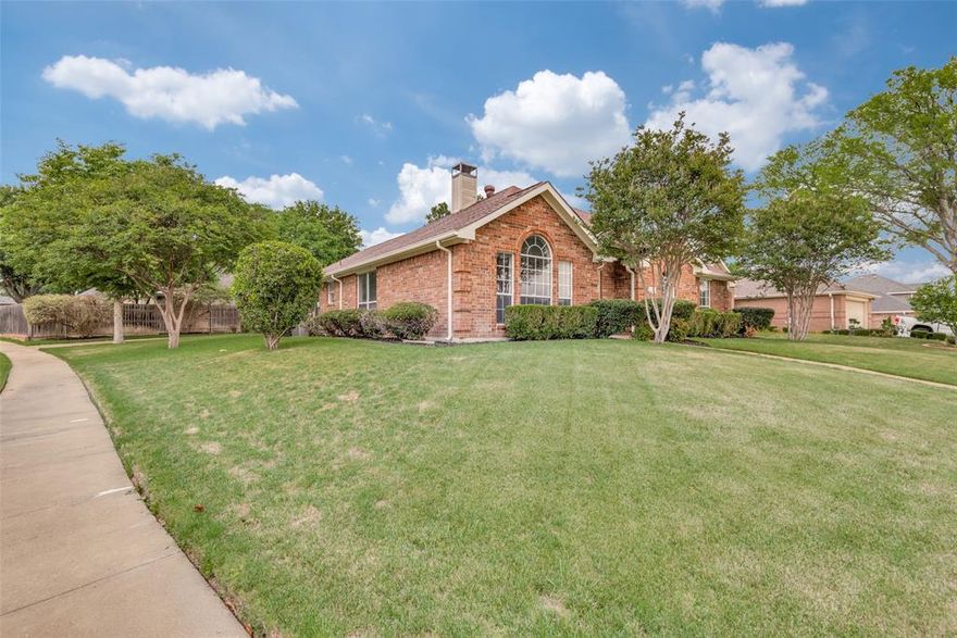 Newly Renovated in 2023.  Gorgeous updates including Kitchen w- White Shaker cabinets, granite counter tops, Glass Backsplash, faucet, garbage disposal & New SS Appliances.  All new flooring throughout.  Wood look tile in main areas & Carpet in the bedrooms.  Gorgeous fire place w- new mantle.  Freshly painted inside & out.  New ceiling fans, lighting, hardwired smoke detectors switches, recessed lighting & outlets throughout.  New front door, & door handles.  Bathrooms updated as well.  The master suite has new standalone tub, Gray shaker cabinets, granite counter tops & new matte black fixtures, & faucets.  Both bathrooms have new commodes, tubs & tile surround.  New construction look w-out the new construction price tag.  Gorgeous pool w- hot tub just in time for the HOT Texas summer.  Great neighborhood w- an oversized & well groomed corner lot.  Welcome to your DREAM HOME!!!  Back yard oasis w- pool & hot tum.  Too much to mention.  Please note there was an $82,000+ Renovation