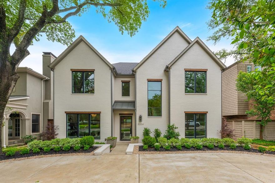 Beautiful new construction from Frank Blanchard Jr.,  just blocks from Snyder plaza, the University Park pool, and University Park Elementary! It has a circle drive for easy parking, a first floor that includes the rare downstairs guest bedroom, an office with natural light and wood beams, and a wonderful kitchen and bar setup for hosting. The bar has an ice maker, drink refrigerator, and sink prep area. The kitchen has a built-in subzero side by side and a subzero wine storage, Wolf 60 inch range, wolf microwave, and two GE dishwashers. The well designed floorplan offers up to 6 bedrooms, with 5781 square feet, 6 bathrooms, a powder room, whole house instant hot water, and a covered patio with a fireplace and grill. 3D Matterport virtual tour in the links.