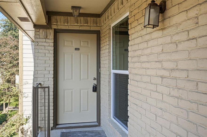 Welcome to the gated community of One Steppington Place!  Amazing updates in this 2 bedroom, 2 bath condo located on the 2nd floor!  Updates include, fresh paint, carpet, luxury vinyl plank flooring, granite counter tops, custom cabinets, stainless appliances and so much more! Conveniently located near 75, DART bus stop at the entrance of the complex.  Parking spaces are 93 and 94.