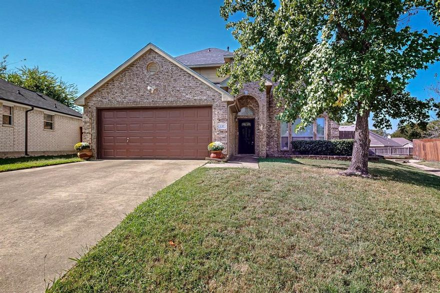 Charming and affordable two-story brick home in the highly sought-after Rockwall community and acclaimed Rockwall ISD! Move-in ready with no HOA, this well-maintained residence offers a perfect blend of comfort, style, and value. Recent updates include durable water- and scratch-resistant vinyl plank flooring, newer carpet, a three-year-old water heater, and an HVAC system installed approximately 5–6 years ago. The staircase has been beautifully reworked with oak treads, complemented by a new front entry door, modern light fixtures, and updated plumbing fixtures in the kitchen and bathrooms. The roof was replaced just a few years ago, and the north side of the privacy fence has been rebuilt on a sturdy concrete footing for lasting durability. The spacious primary suite is conveniently located downstairs and features a private ensuite bath with a jetted tub, separate shower, and dual sinks. The inviting living area boasts a vaulted ceiling and wood-burning gas fireplace, opening seamlessly to the breakfast nook and well-appointed kitchen with a newer double-oven range—perfect for everyday living and entertaining alike. Upstairs, you’ll find two comfortable bedrooms, a full bath, and a versatile loft or sitting area ideal for work or relaxation. The two-car front entry garage provides ample storage and added security. Enjoy low taxes and an unbeatable location just minutes from shopping, dining, top-rated schools, and the natural beauty of Lake Ray Hubbard. Don’t miss this fantastic opportunity to make this Rockwall gem your new home!