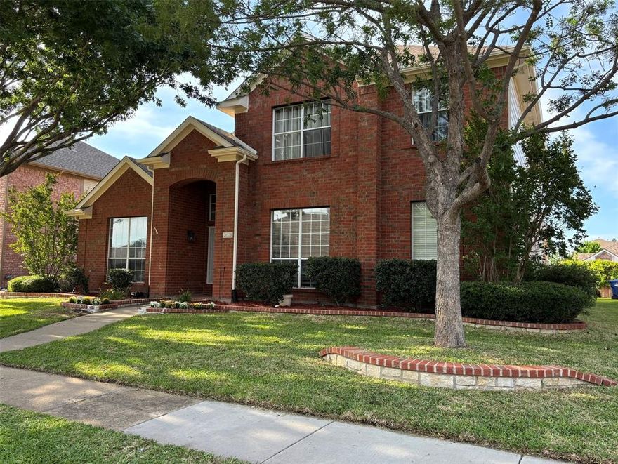 Step into this Stunning 4-bedroom, 3-full bath home that blends comfort and sophistication in every detail. Freshly painted inside and out, this home features a Spacious, inviting floor plan perfect for entertaining or relaxing. The Elegant Entry opens to Formal Living and Dining areas with access to a Private Office with French Doors—ideal for remote work or study. Off the entry is an updated full bath with a shower - perfect for the pool users and guests. Wood Look Tile has been installed on the first floor; New Carpet has been installed upstairs. The Primary Suite is located downstairs and offers a serene retreat with a luxurious ensuite bath and two closets. Three bedrooms, an updated full bath, and a large game room are upstairs and provide plenty of space for family and guests. The family kitchen boasts a generous island, dining area, pantry and ample cabinetry for storage. The garage features a tandem 3-car garage that offers plenty of storage and a utility sink. The Backyard Oasis offers a sparkling in-ground Pool and Hot Tub—perfect for entertaining year-round. This move-in-ready home combines function, style, and resort-style living all in the City of McKinney. Come make this your home!